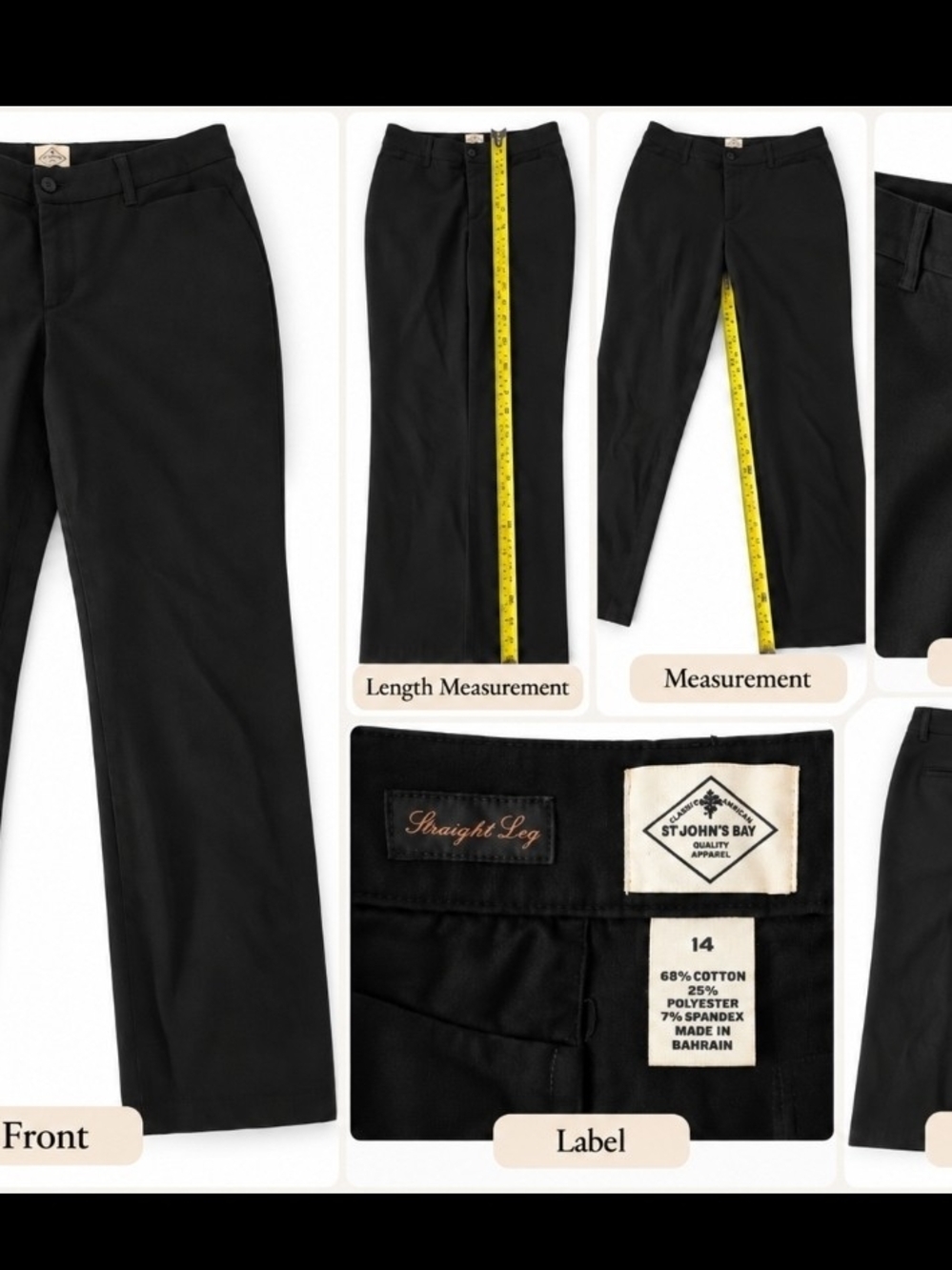 St. John's Bay Black Straight Leg Pants